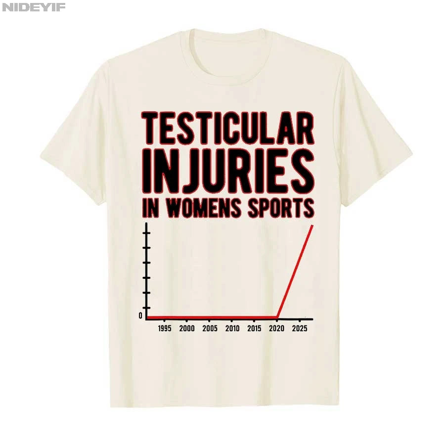 Testicular Injuries in Womens Sports Unwearable Aduld Humor T-shirt for Men Women 100% Cotton T Shirts Short Sleeve Tops