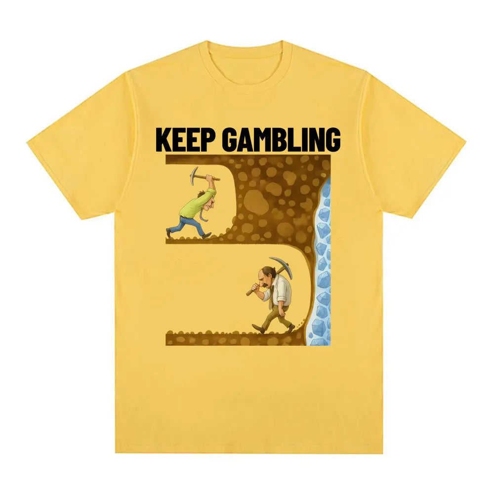 Fun T-shirt, Women's Retro Gothic Style Short-sleeved T-shirt Printed with "Keep Gambling Savage"graphic T Shirts Personality