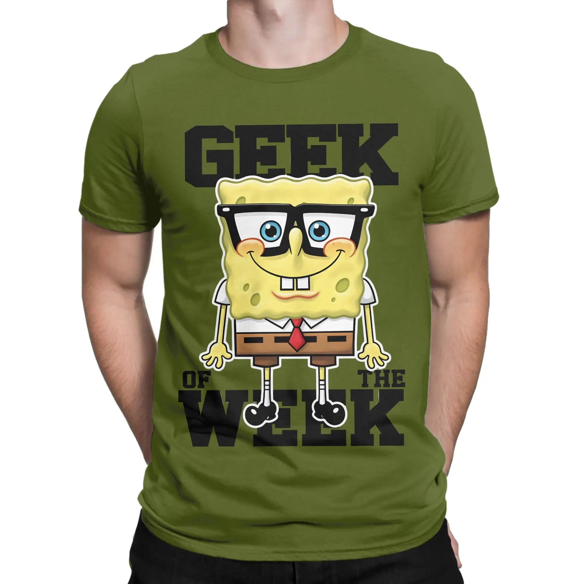Novelty Spongebobs T-Shirt Men Crew Neck Cotton T Shirts  Short Sleeve Tees Gift Clothing