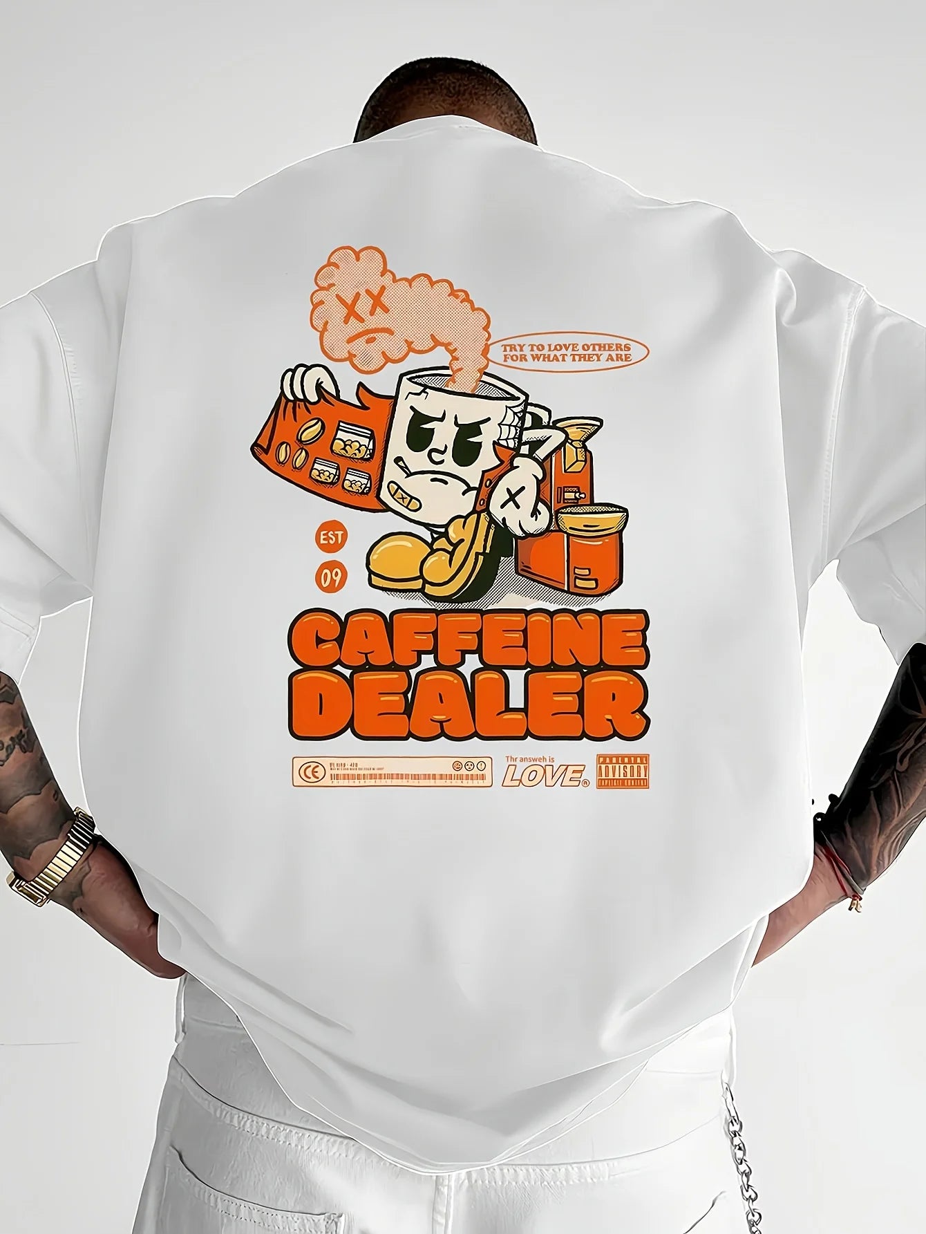 Summer fashion men's cartoon letter print comfortable and breathable round neck T-shirt outdoor casual top