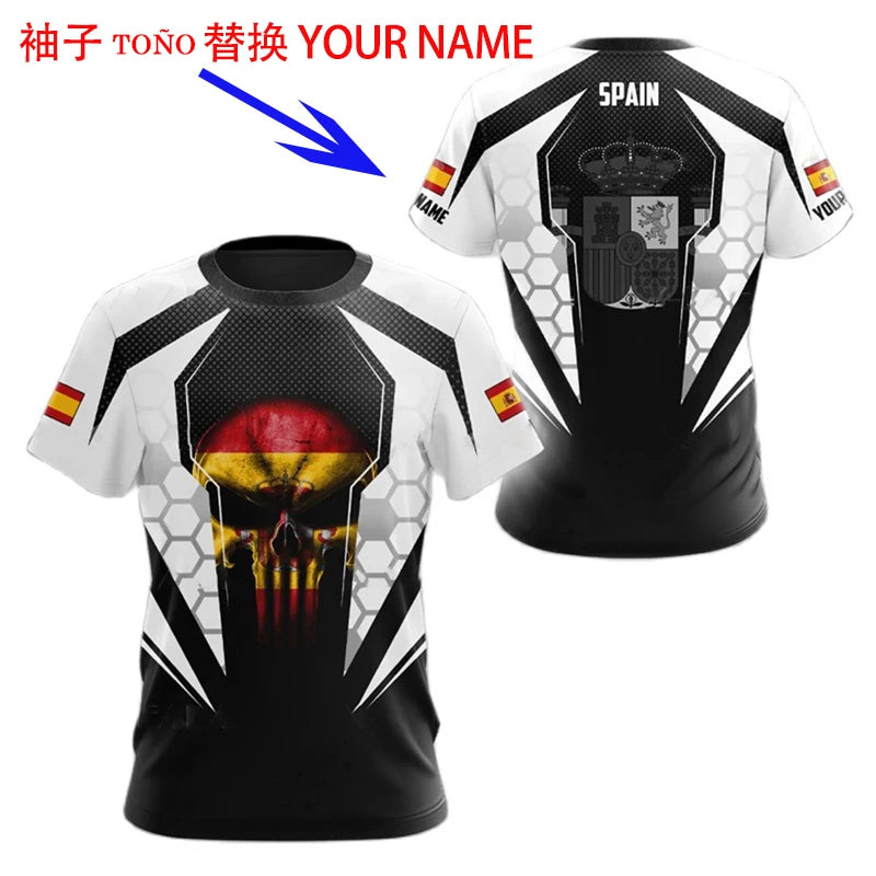 Spain National Emblem Graphic T Shirt Men 3D Printed Tshirt Summer Casual Short Sleeve Women Oversized Fashion Cool Clothing Tee