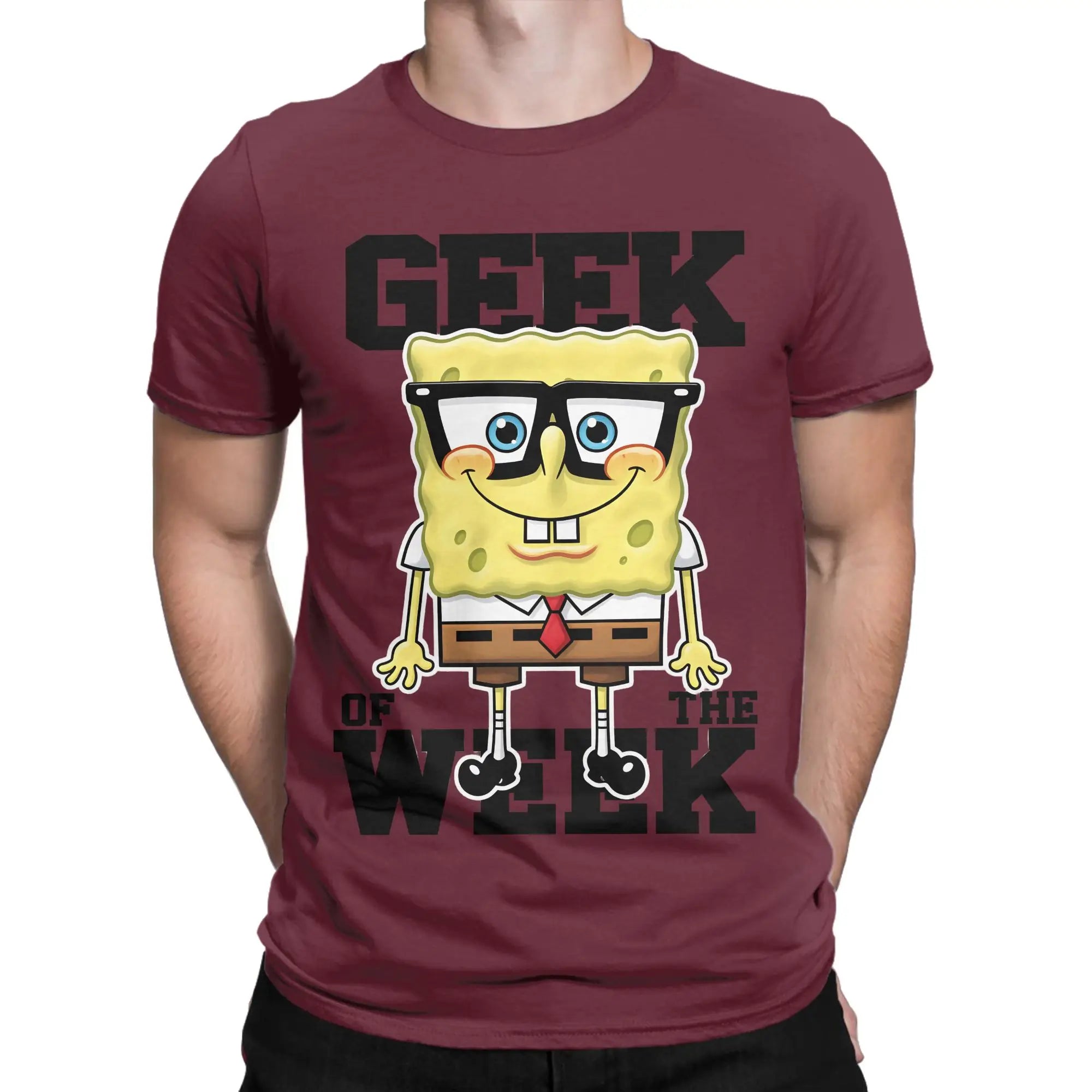 Novelty Spongebobs T-Shirt Men Crew Neck Cotton T Shirts  Short Sleeve Tees Gift Clothing