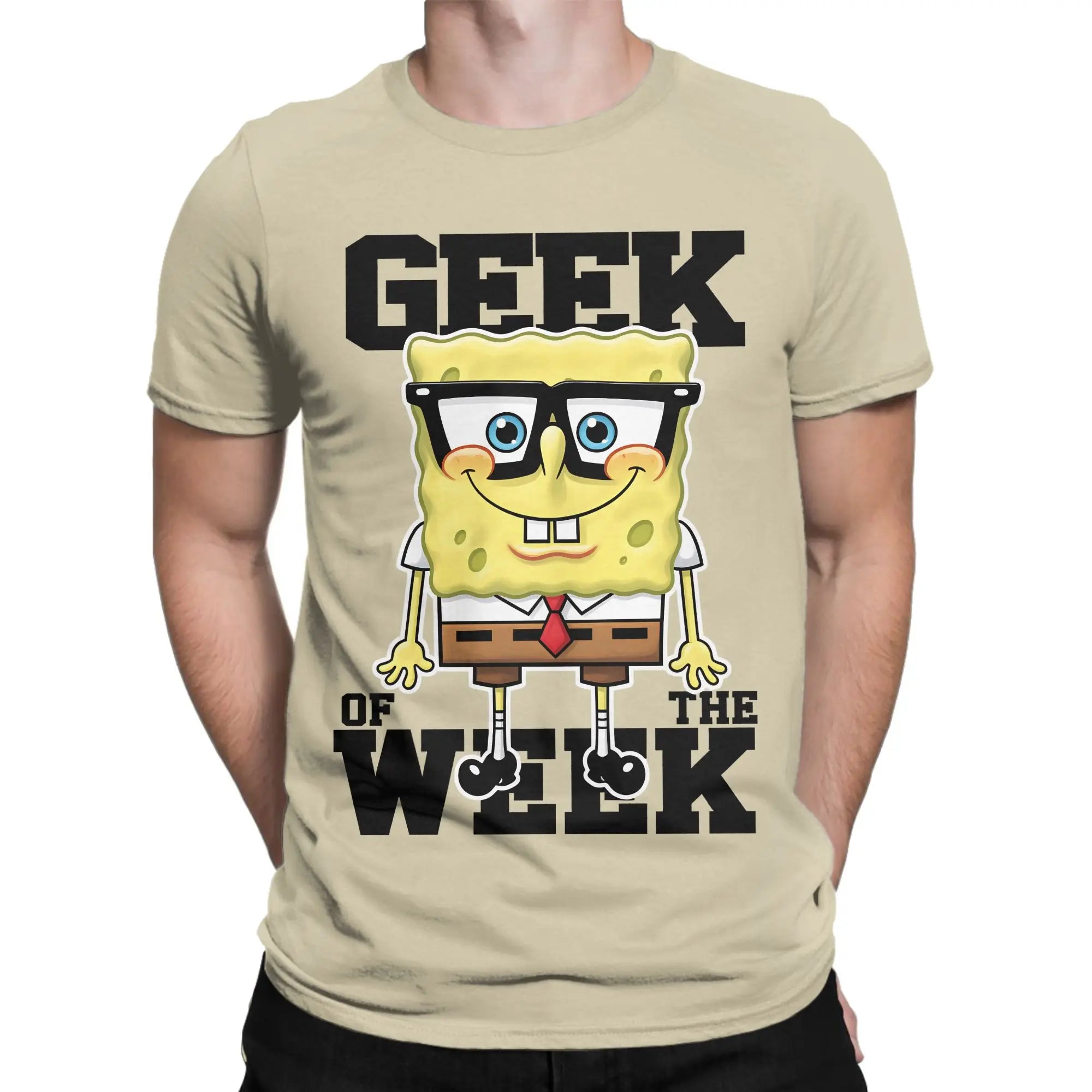 Novelty Spongebobs T-Shirt Men Crew Neck Cotton T Shirts  Short Sleeve Tees Gift Clothing