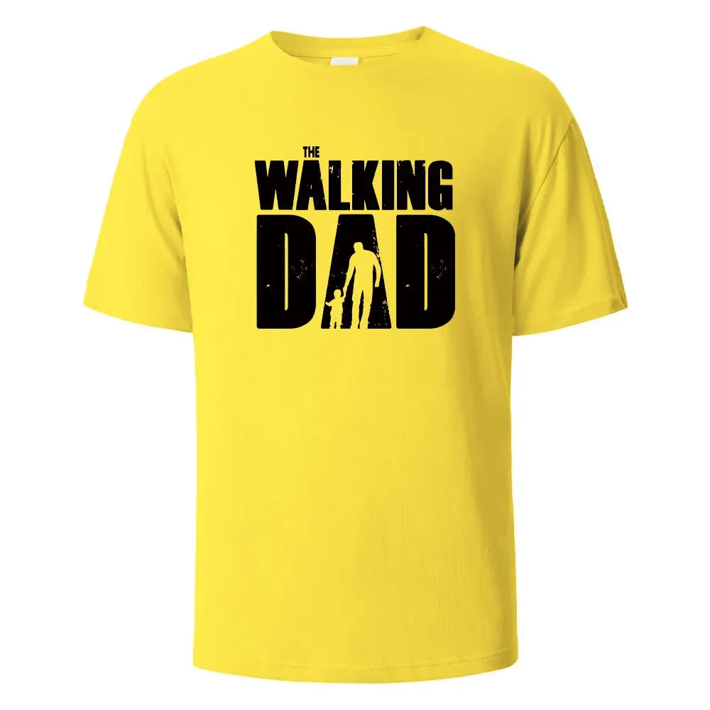 The Walking Dad Funny Street Printed T-Shirts Men Fashion Summer Tshirt Loose Oversized Cotton Short Sleeves Casual Hip Hop Tees