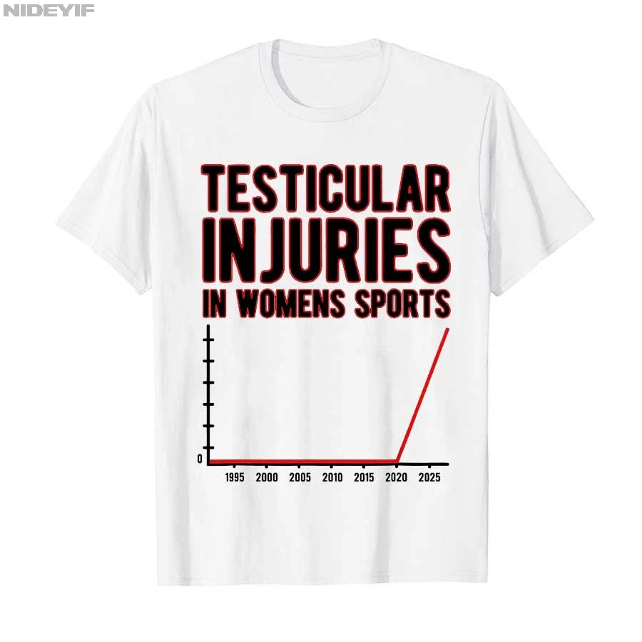 Testicular Injuries in Womens Sports Unwearable Aduld Humor T-shirt for Men Women 100% Cotton T Shirts Short Sleeve Tops