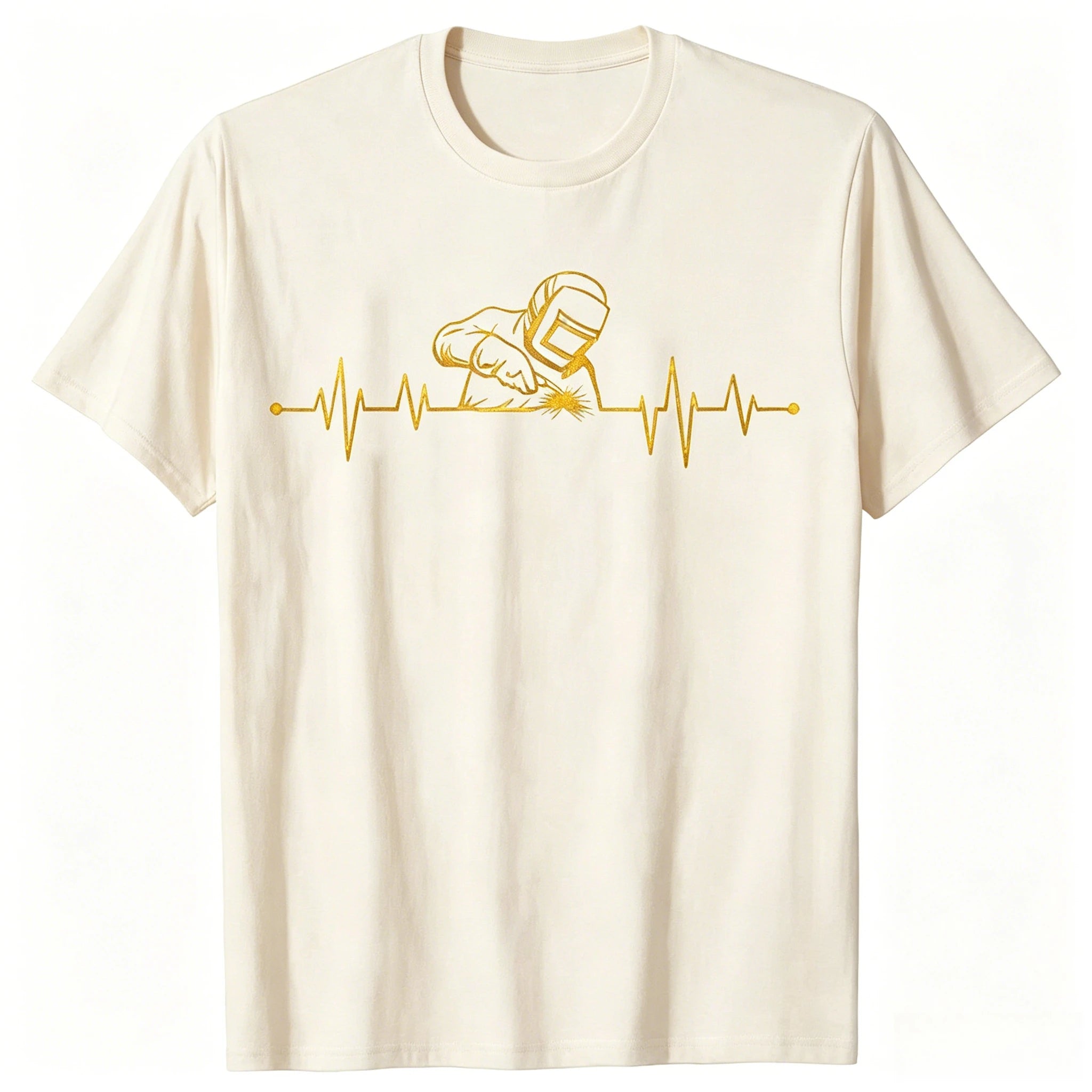 Funny Welding Heartbeat Welder Metal Graphic T-shirts Men Women's Fashion Casual Tshirt Cotton Loose Oversized T Shirt