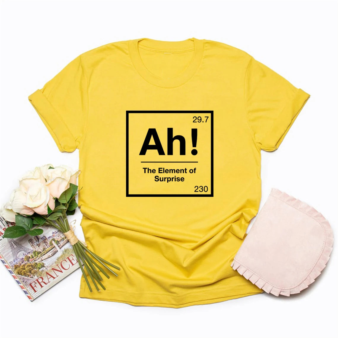 Ah The Element of Surprise T-Shirt Project Hail Mary Shirt Chemistry Joke Tee Funny Graphic T Shirts Men Women Short Sleeve Tops