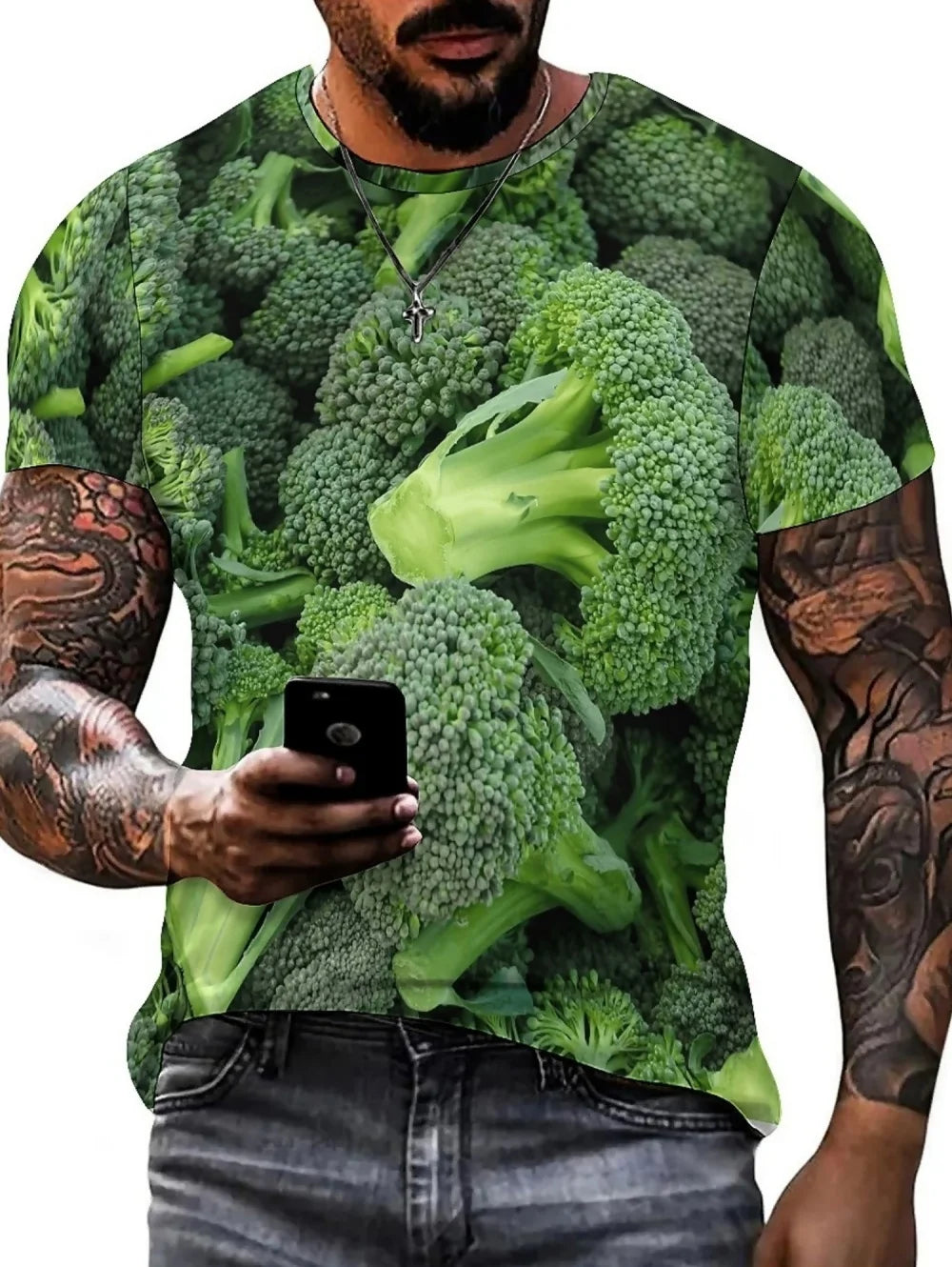 Funny Men's T-Shirt Watermelon Graphic Tee Fruit Pattern 3D Print O-Neck Short Sleeve Tops Loose Oversized Summer Men Clothing