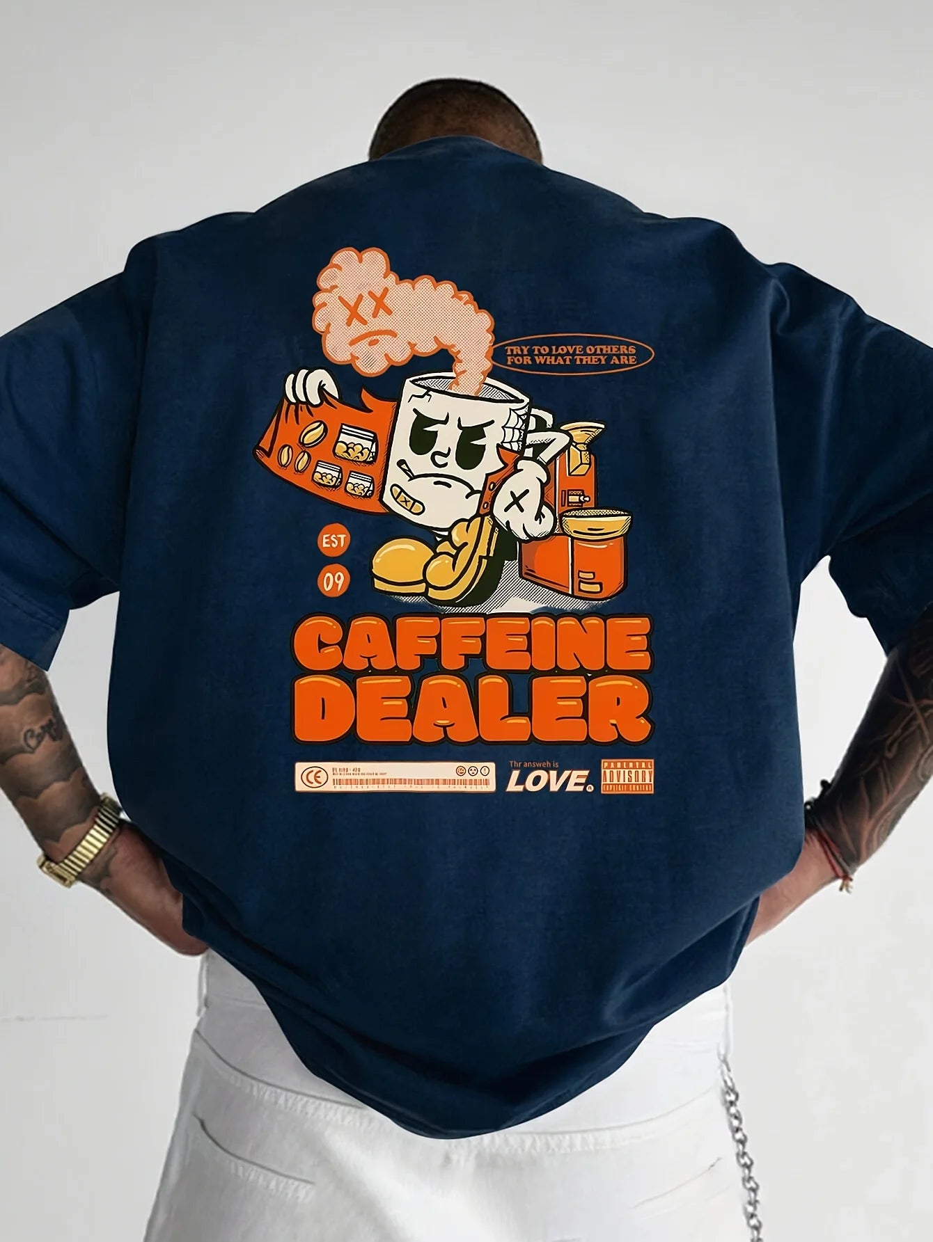 Summer fashion men's cartoon letter print comfortable and breathable round neck T-shirt outdoor casual top