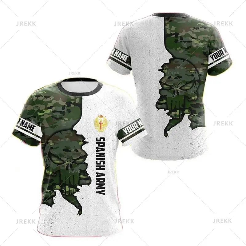 Spain National Emblem Graphic T Shirt Men 3D Printed Tshirt Summer Casual Short Sleeve Women Oversized Fashion Cool Clothing Tee