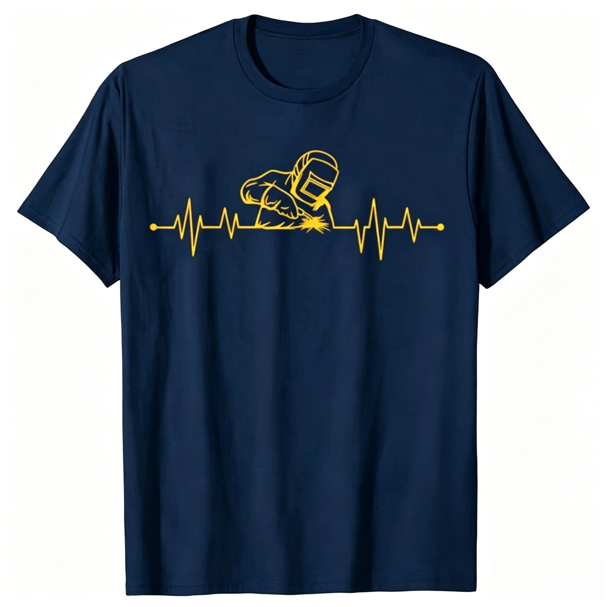 Funny Welding Heartbeat Welder Metal Graphic T-shirts Men Women's Fashion Casual Tshirt Cotton Loose Oversized T Shirt