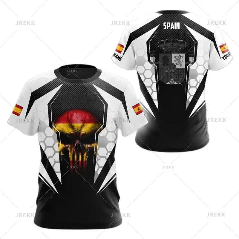 Spain National Emblem Graphic T Shirt Men 3D Printed Tshirt Summer Casual Short Sleeve Women Oversized Fashion Cool Clothing Tee