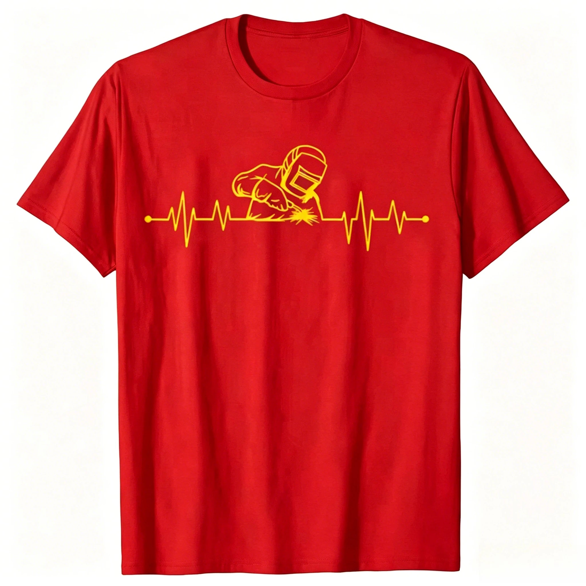 Funny Welding Heartbeat Welder Metal Graphic T-shirts Men Women's Fashion Casual Tshirt Cotton Loose Oversized T Shirt