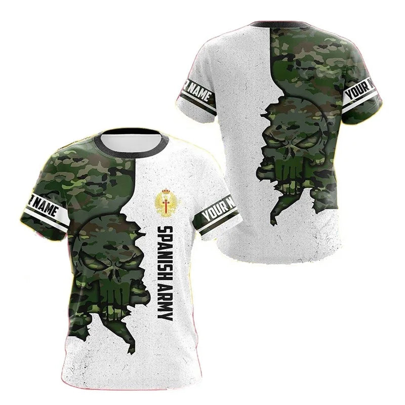 Spain National Emblem Graphic T Shirt Men 3D Printed Tshirt Summer Casual Short Sleeve Women Oversized Fashion Cool Clothing Tee