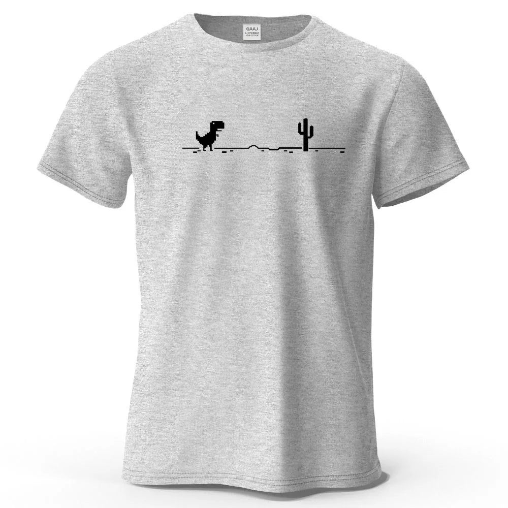 S-4XL No Internet Dinosaur Game 100% Cotton Funny Printing Men T Shirt Tee Summer Streetwear Tops Fashion Brand Tshirt Clothes