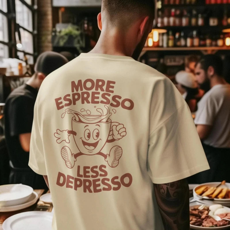 Interesting Quotes From Coffee Enthusiast Shirts, Men's and Women's Summer Pure Cotton Short Sleeves, Fashionable Loose T-shirts