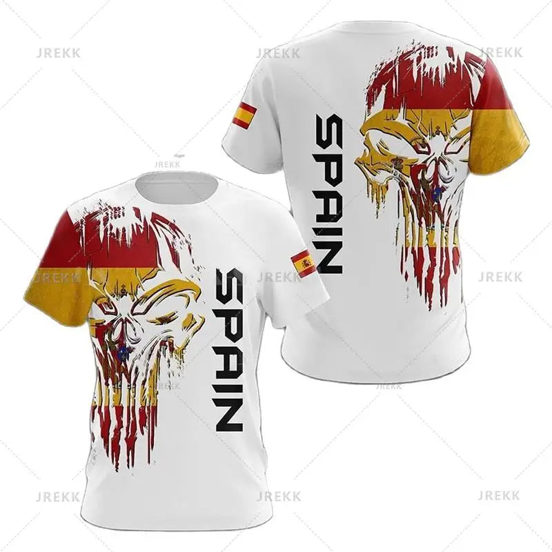 Spain National Emblem Graphic T Shirt Men 3D Printed Tshirt Summer Casual Short Sleeve Women Oversized Fashion Cool Clothing Tee