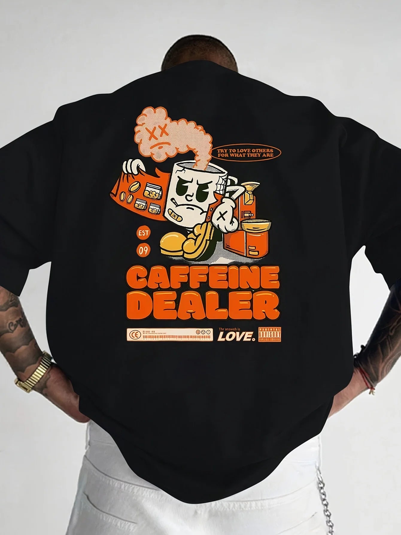 Summer fashion men's cartoon letter print comfortable and breathable round neck T-shirt outdoor casual top