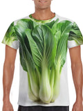 The Interesting Cabbage and Lettuce Pattern Summer 3D Printed Large-sized Men's T-shirt Is Suitable for Daily Wear
