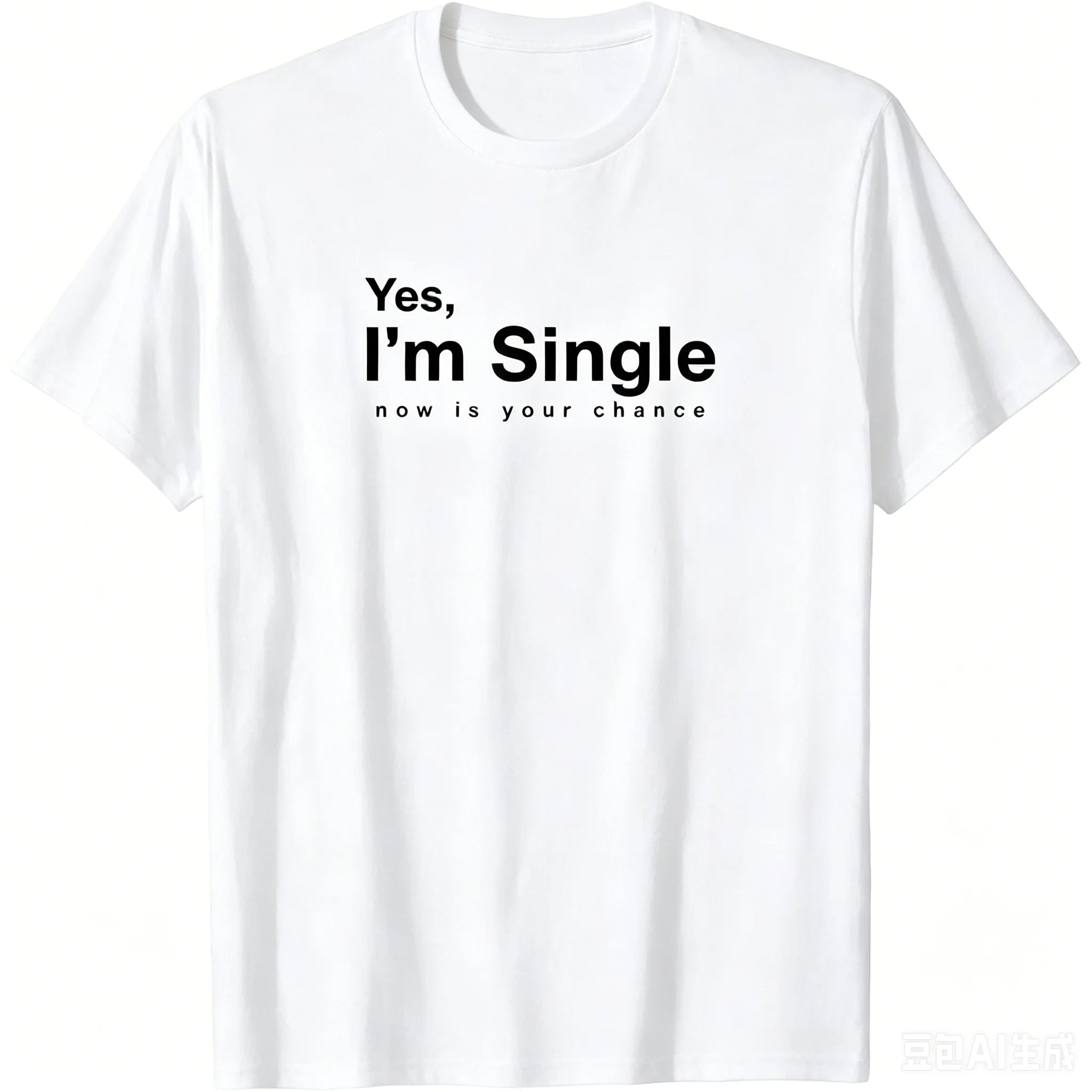 New Arriva LMen's "Yes I'm Single Now Is Your Chance" Funny Graphic T-Shirt Humor Dating Quote Print Casual Cotton Tee Black Top