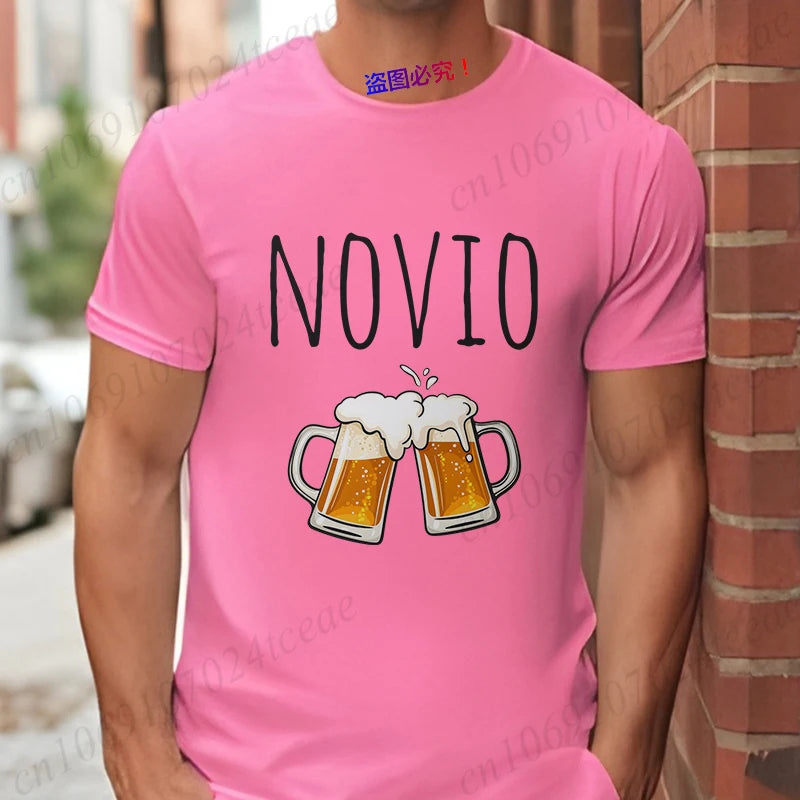 Spanish Men's Bachelor Party Man T-shirts EVG Team Future Groom Wedding Tops Funny Beer Graphic Tees Single Farewell Tshirt
