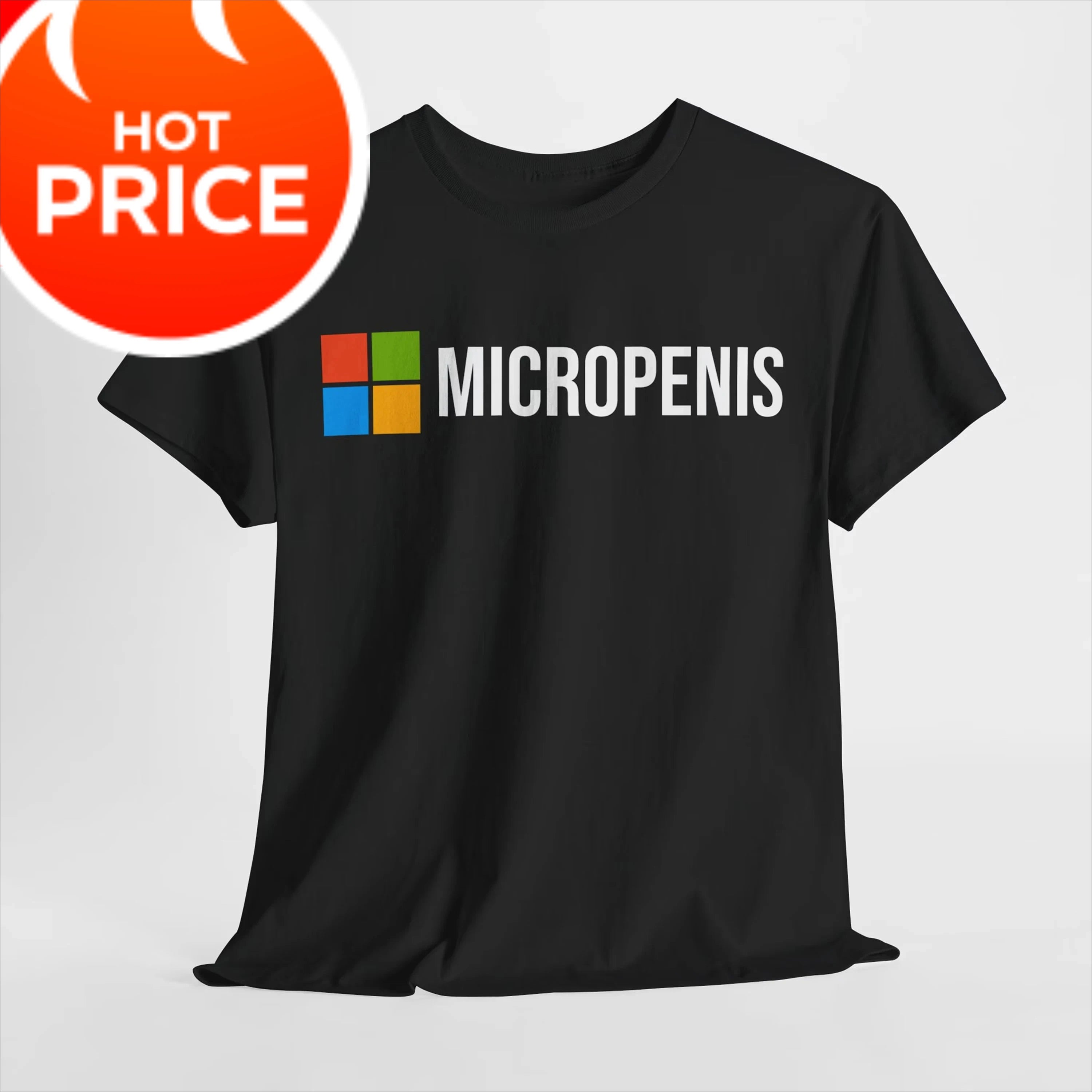 Funny Meme T-Shirt "Micropenis" - Microsoft Parody, Humorous Geek Tee Summer Men's and Women's Loose and Breathable T-shirt Top