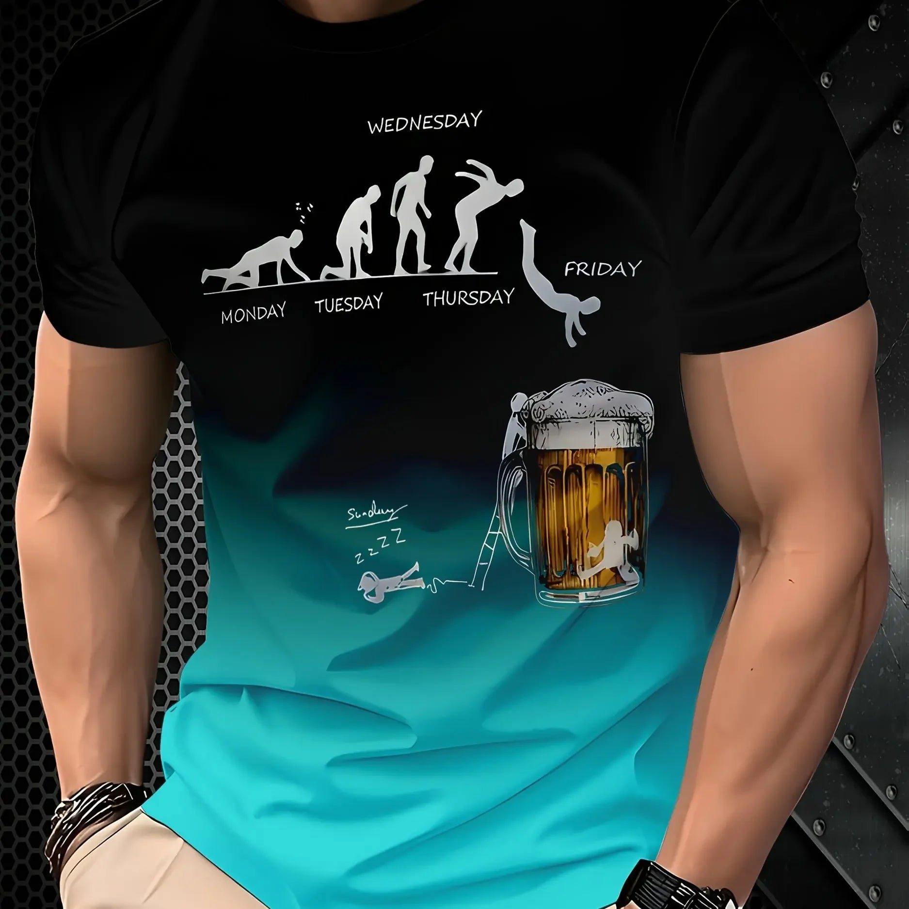 Funny Beer Graphic T Shirts For Men Fashion Summer Short Sleeve Holiday Party 3D Printed T-shirts Casual Loose Breathable Tops