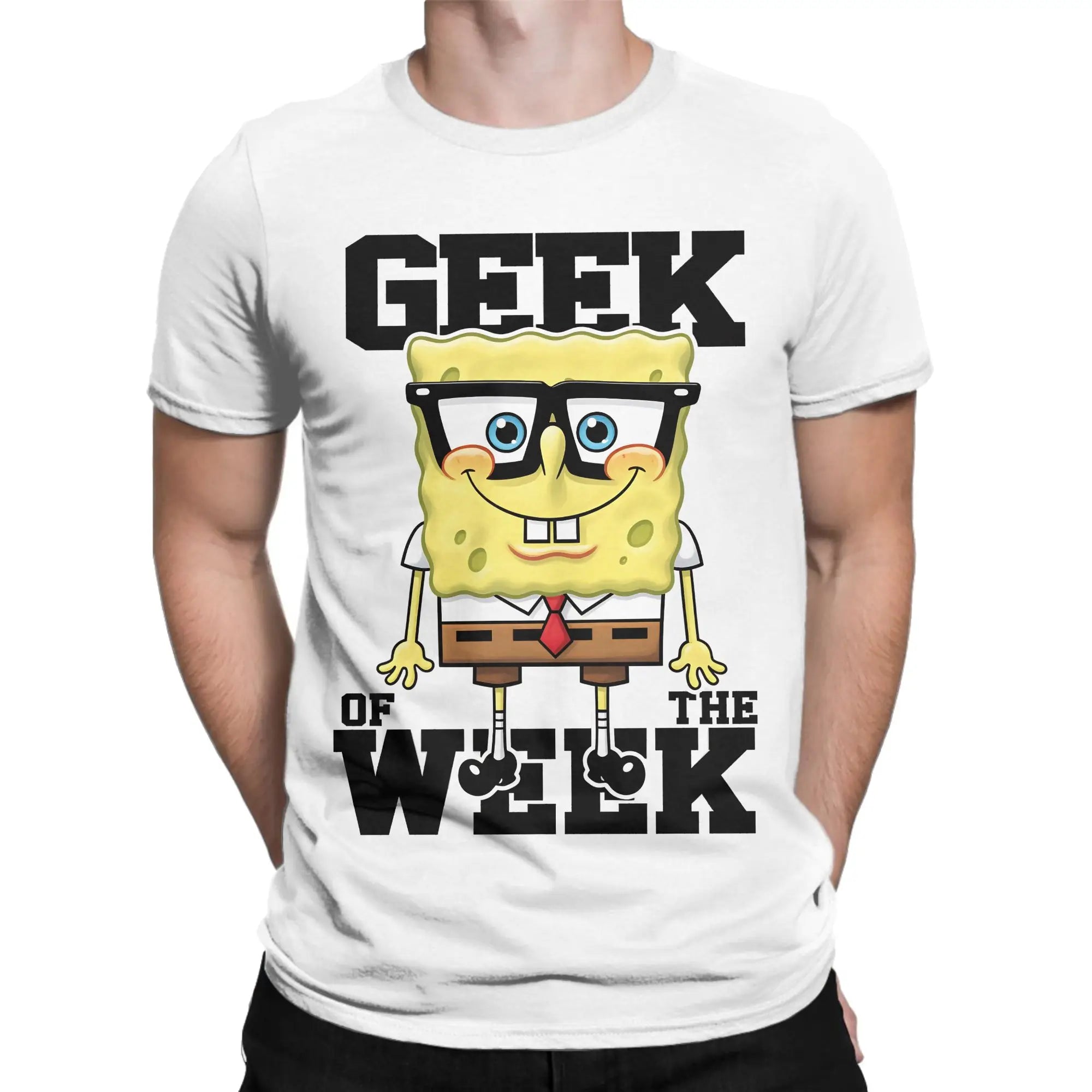 Novelty Spongebobs T-Shirt Men Crew Neck Cotton T Shirts  Short Sleeve Tees Gift Clothing