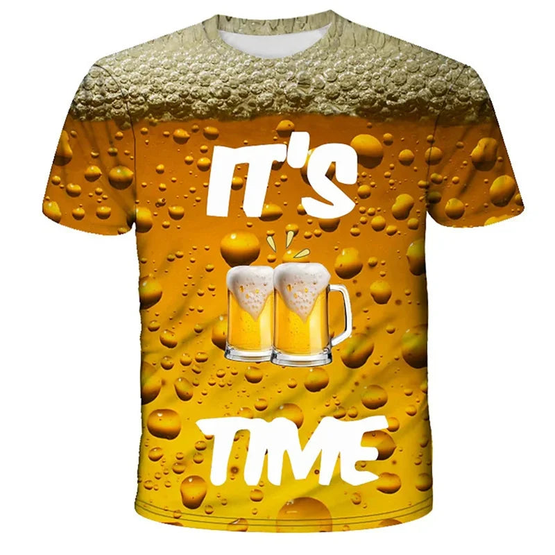Beer 3D Printed T Shirt For Men Funny Casual Summer T-Shirts Streetwear Baggy Comfortable Top Men'S Clothing Tees