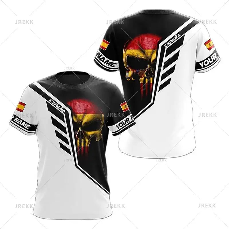 Spain National Emblem Graphic T Shirt Men 3D Printed Tshirt Summer Casual Short Sleeve Women Oversized Fashion Cool Clothing Tee