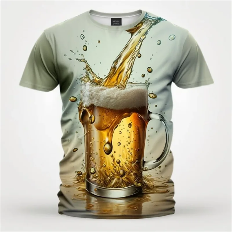 Beer 3D Printed T Shirt For Men Funny Casual Summer T-Shirts Streetwear Baggy Comfortable Top Men'S Clothing Tees