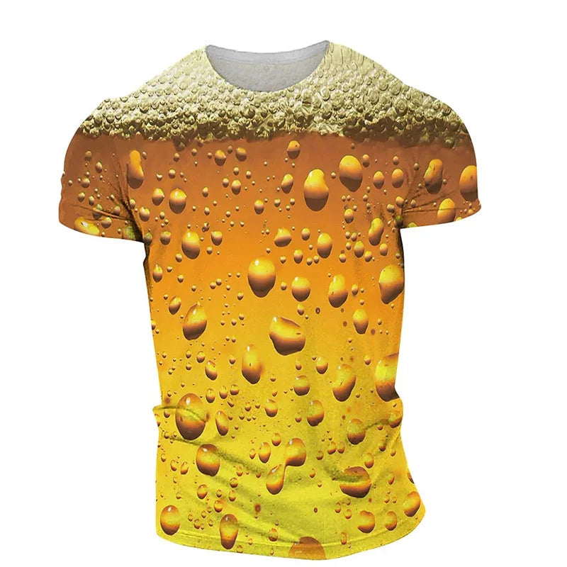 Beer 3D Printed T Shirt For Men Funny Casual Summer T-Shirts Streetwear Baggy Comfortable Top Men'S Clothing Tees