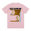 Fun T-shirt, Women's Retro Gothic Style Short-sleeved T-shirt Printed with "Keep Gambling Savage"graphic T Shirts Personality