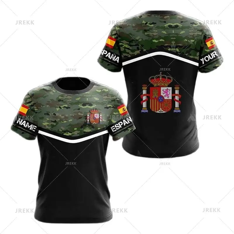 Spain National Emblem Graphic T Shirt Men 3D Printed Tshirt Summer Casual Short Sleeve Women Oversized Fashion Cool Clothing Tee